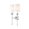 Z-Lite Emily 2 Light Wall Sconce, Polished Nickel & Off White 3033-2S-PN - alternate 4